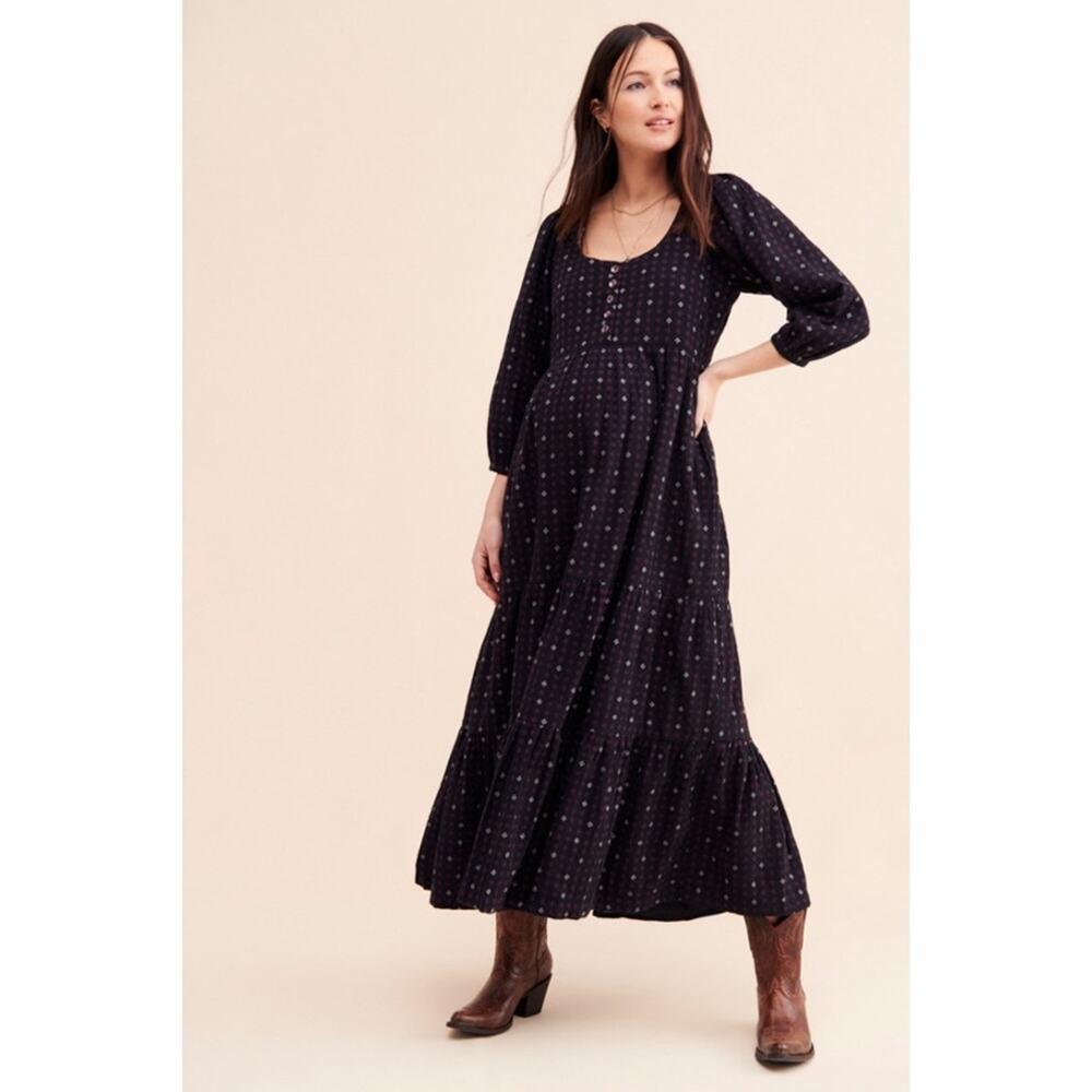 HATCH The Tiana Maxi Tiered Maternity Dress sz 0 XS/S